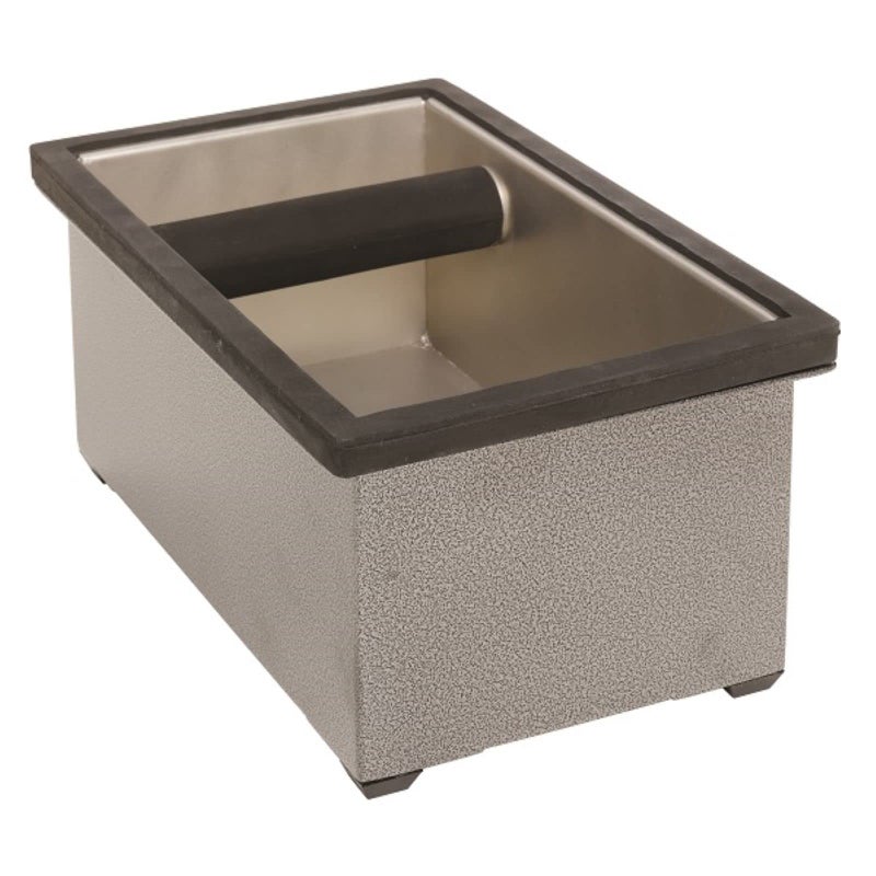 Rattleware Stainless Steel Knock Box â€“ Heavy-Duty Espresso Puck Disposal Bin with Welded Rubber Bar â€“ Perfect for Coffee Bar Accessories, Cafe, Restaurant, or Home Use (9.25" x 5.5" x 4") - Image 1